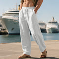 Cotton and linen loose casual sports linen straight leg pants