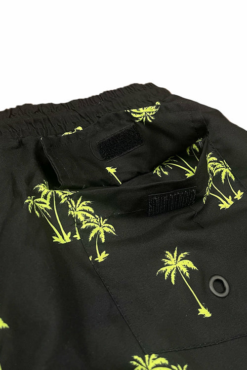 Lime Palm Print Swim Shorts SW011